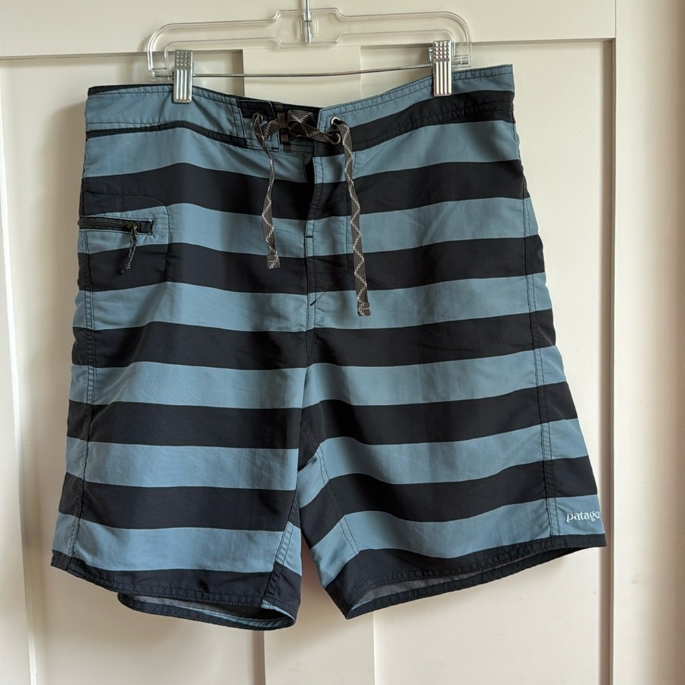 Patagonia Blue Striped Board Shorts